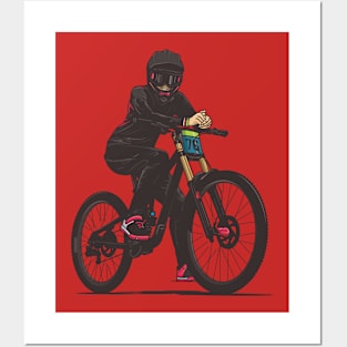 downhill rider Posters and Art